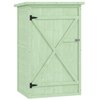 Outsunny Wooden Small Shed, Garden Storage Shed with Shelves and Bolt Latch, 75L x 56W x115H cm, Green