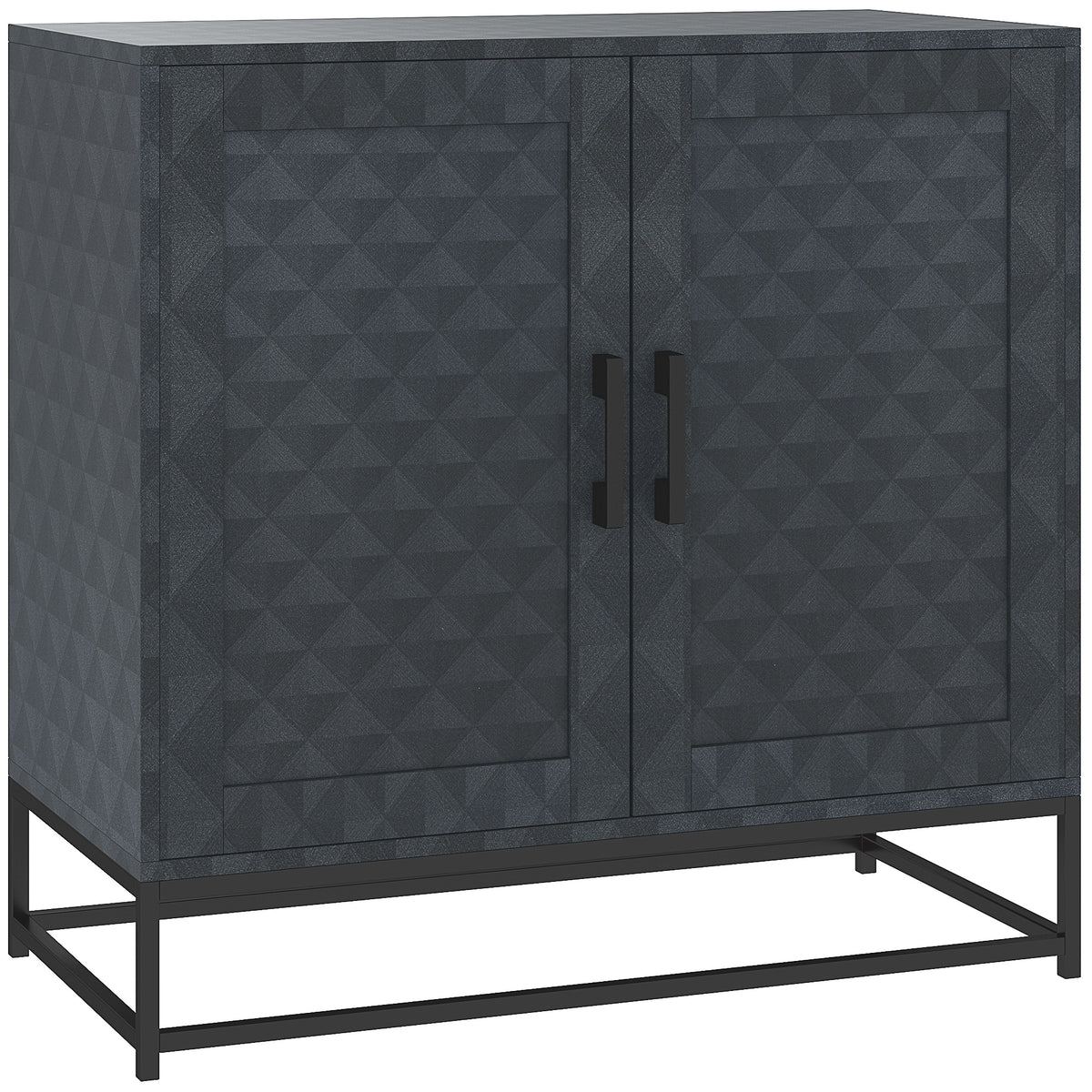 HOMCOM Modern Sideboard, Freestanding Sideboard Storage Cabinet with Adjustable Shelf and 2 Doors for Living Room, Black