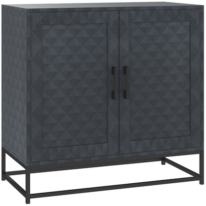 HOMCOM Modern Sideboard, Freestanding Sideboard Storage Cabinet with Adjustable Shelf and 2 Doors for Living Room, Black