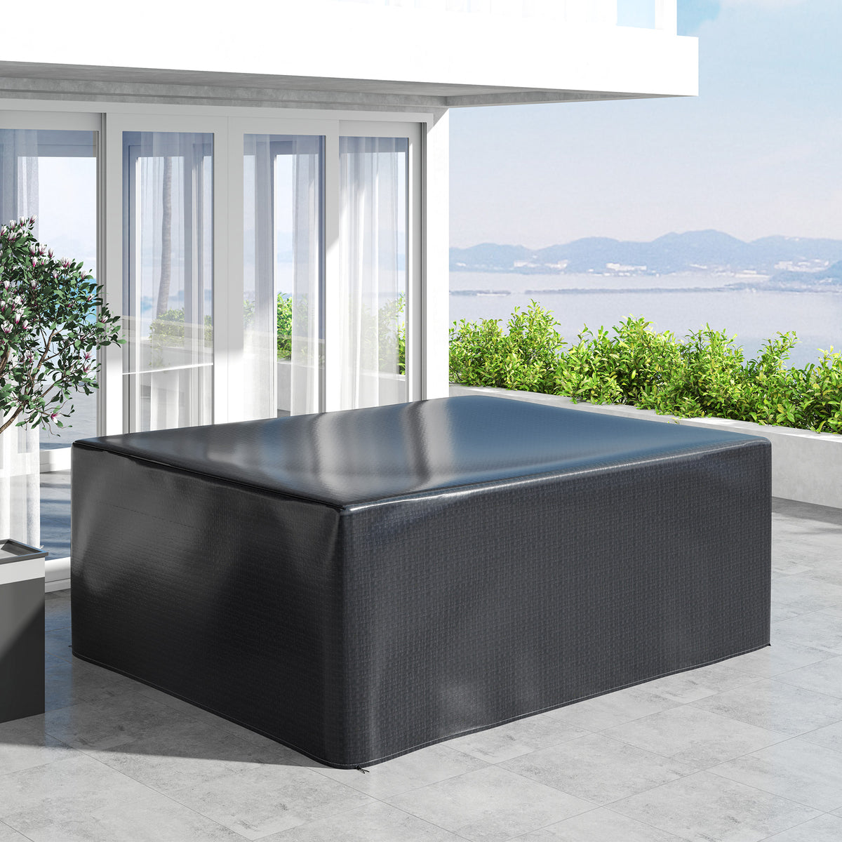 Outsunny Garden Furniture Cover, Waterproof Anti-UV Large Protective Patio Set Covers, 235 x 190 x 90cm, Black