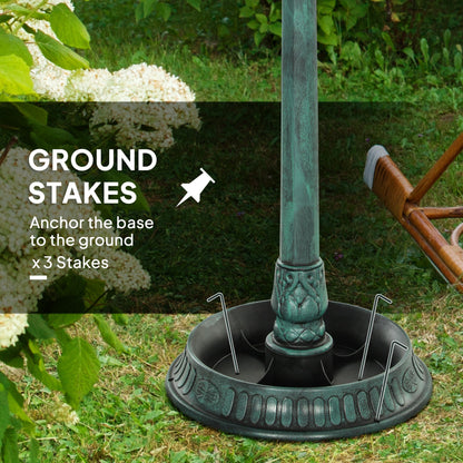 Outsunny 3-in-1 Garden Bird Bath, Freestanding Birdbath with Large Water Basin, Underneath Flower Planter, Φ50 x 113 cm, Green