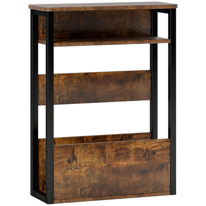 HOMCOM Industrial-Style Side Table - Black/Brown