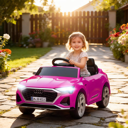 AIYAPLAY Audi Q8 etron Sportback Licensed Ride on Car with Remote Control, Four-Wheel Suspension, Soft Start for Ages 3-4, Pink