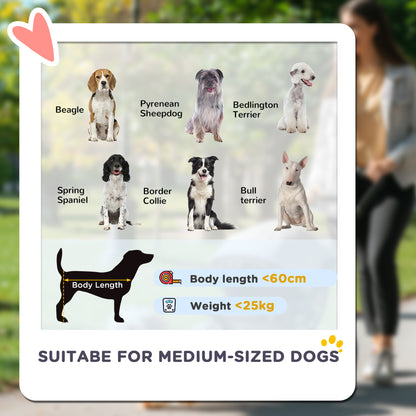 PawHut Foldable Pet Stroller for Medium Dogs with Four Big Wheels, Shock-Absorbing Frame, Safety Leashes, Brakes, Dark Green