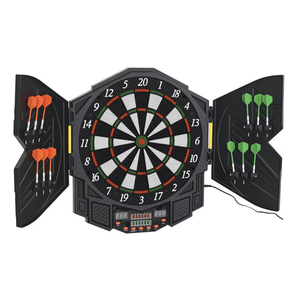HOMCOM Dart Board Set, Electronic Dartboard with LED Digital Score Display, Soft Tip Darts, 27 Games, Speaker Sound