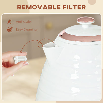 HOMCOM 3kW Rapid Boil Honeycomb Kettle - White