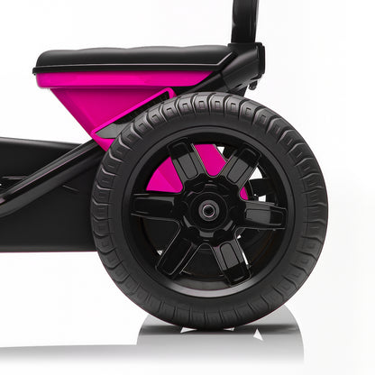 AIYAPLAY Pedal Go Kart for Kids 2-5 Years, with Silent EVA Wheels, Metal Frame, Pink