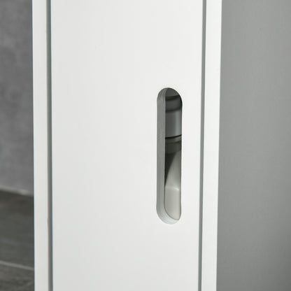 kleankin Modern Bathroom Storage Cabinet, Freestanding Tall Bathroom Cabinet with Open Shelves for Bedroom Hallway, White