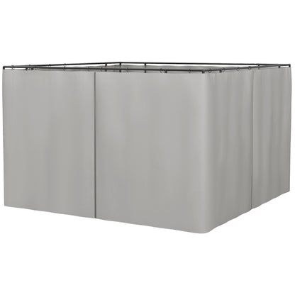 Outsunny Set of Four 3 x 3m Gazebo Replacement Walls - Light Grey