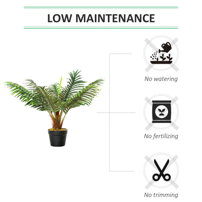 Outsunny 60cm Artificial Palm Tree Fake Plant in Pot - White