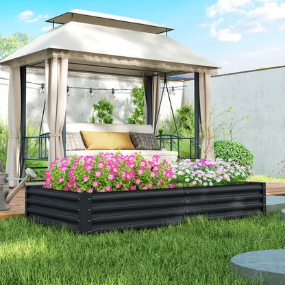 Outsunny 180 x 90cm Galvanised Steel Open Planter - 84H-211V00CG