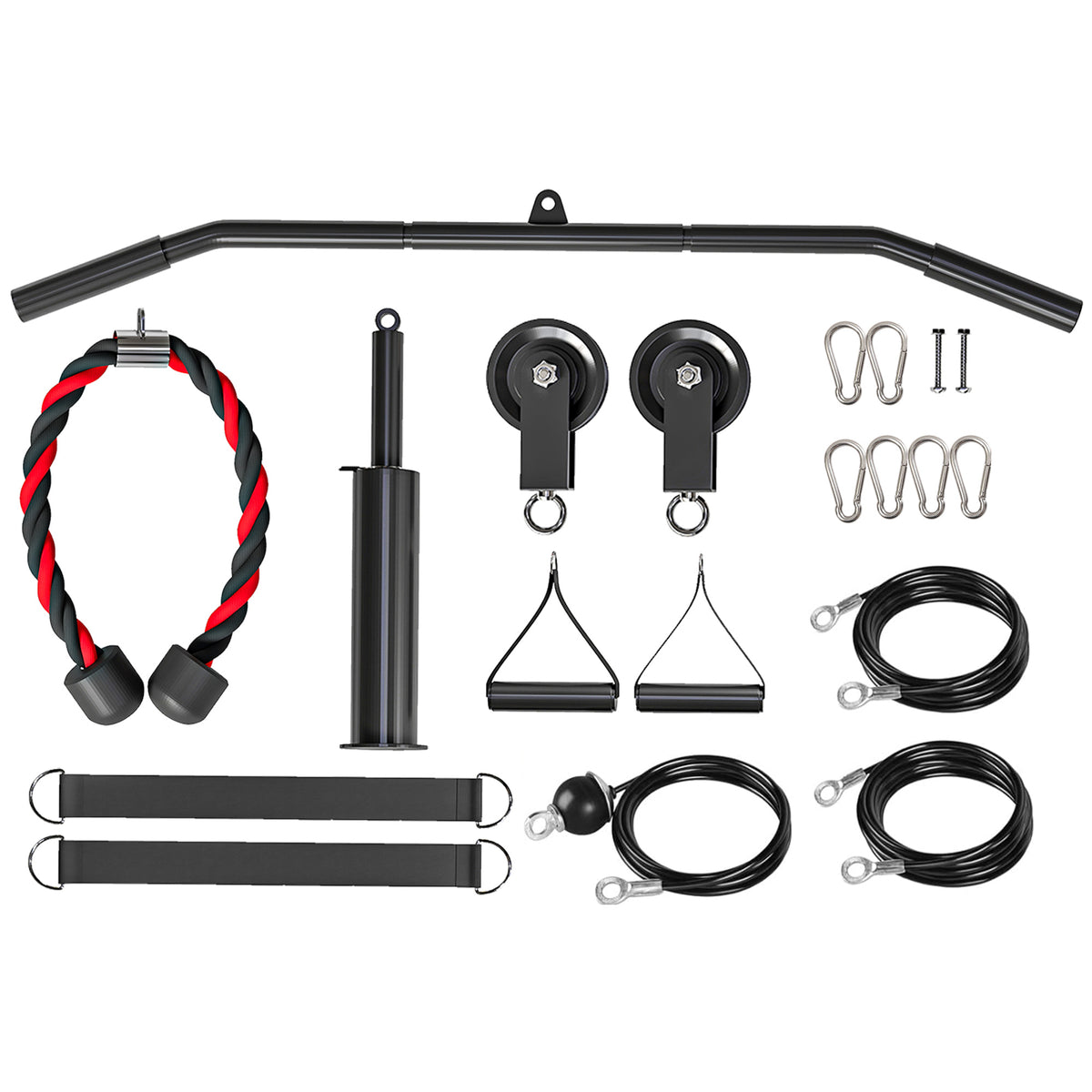 SPORTNOW Weight Pulley System, Cable Pulley System for Home Gym, Cable Machine LAT Pull Down Attachment for Biceps Curl, Tricep, Arm Workouts