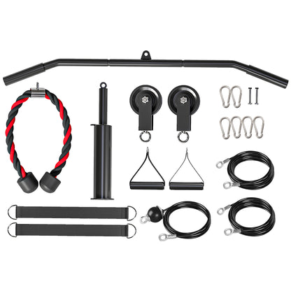 SPORTNOW Weight Pulley System, Cable Pulley System for Home Gym, Cable Machine LAT Pull Down Attachment for Biceps Curl, Tricep, Arm Workouts