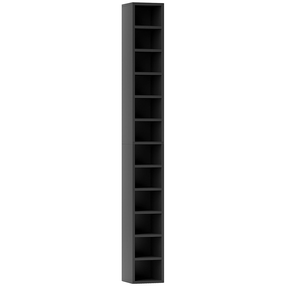 HOMCOM 204 CD Tall Narrow Media Storage Tower - Black