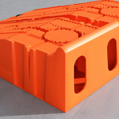 DURHAND 2 PCs Car Ramps Heavy Duty 2.5 Ton Motorhome Levelling Ramps, Plastic Garage Workshop Car Lift, Portable Automotive Vehicle Campervan Car Ramp, Orange