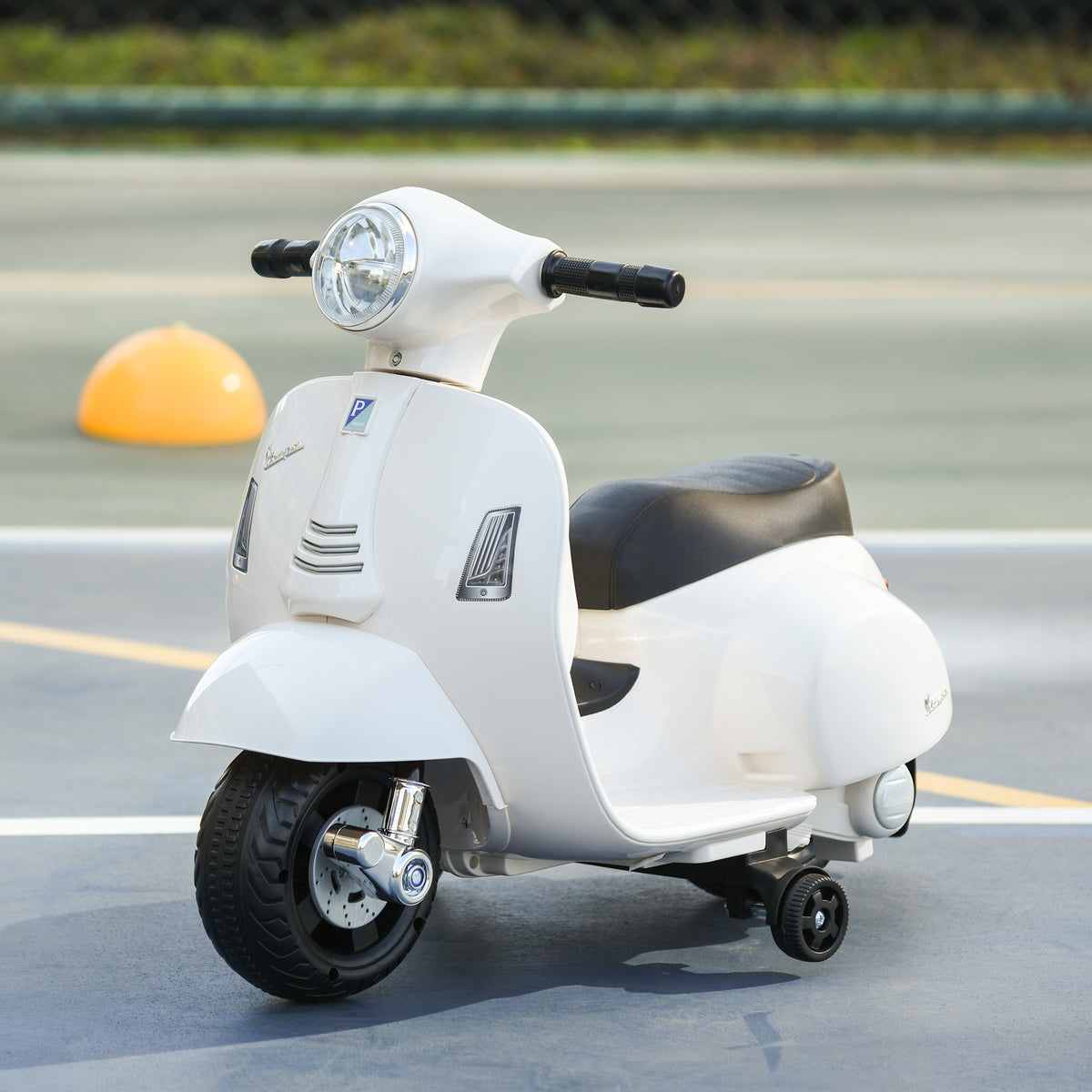 HOMCOM Vespa Licensed 6V Kids Electric Motorbike Ride On Motorcycle  Battery Powered for 18-36 Months with Horn, White
