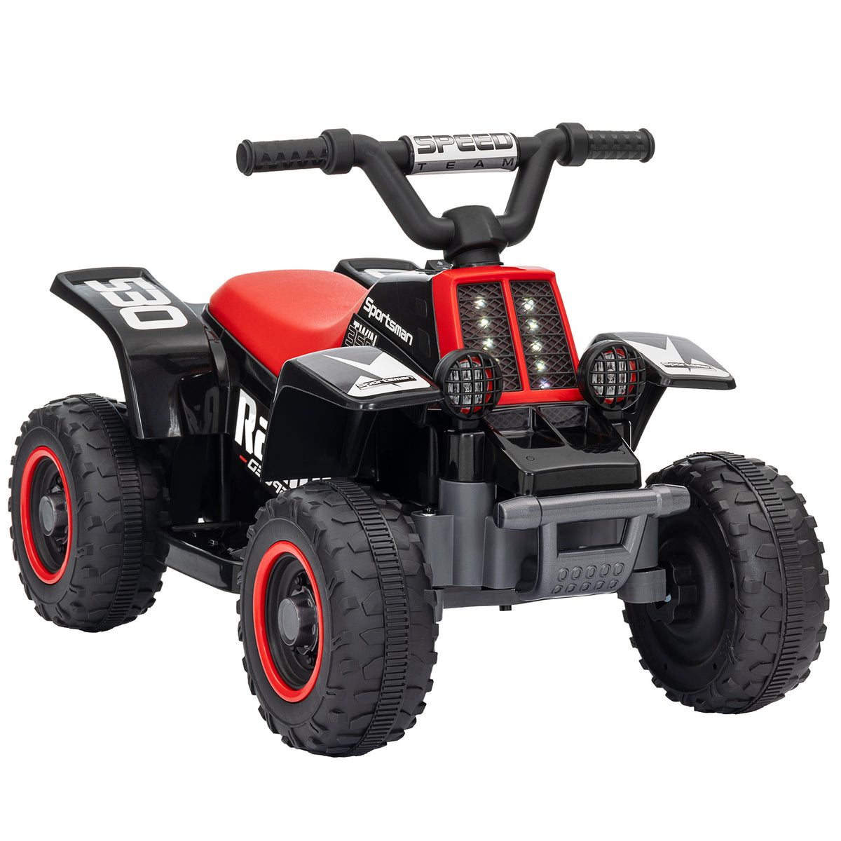 AIYAPLAY 6V Electric Quad Bike for Kids, Ride On ATV w/ Forward/Reverse, Headlights, for Ages 18-36 Months, Black