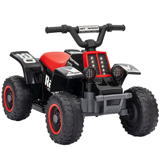 AIYAPLAY 6V Electric Quad Bike for Kids, Ride On ATV w/ Forward/Reverse, Headlights, for Ages 18-36 Months, Black