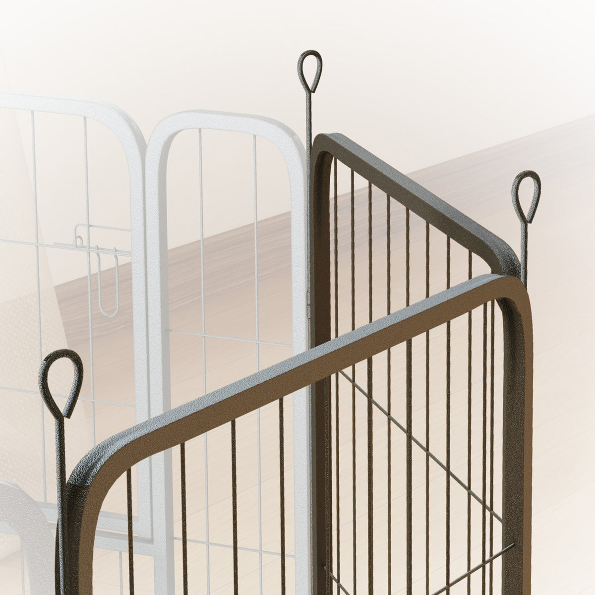 PawHut Two-Piece Dog Pen Expansion Pack for Medium Dogs, 80cm Tall Animal Pen with Three Connecting Stakes