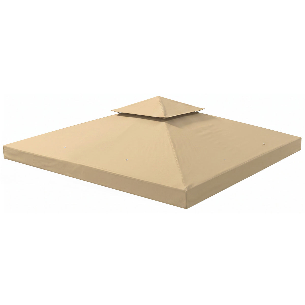 Outsunny 3(m) Gazebo Top Cover Double Tier Canopy Replacement Pavilion Roof Deep Beige