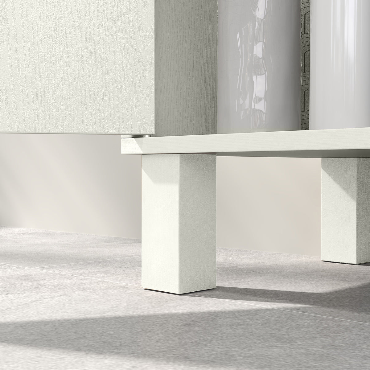 HOMCOM Under Sink Cabinet for Basin without Pedestal - Cream White