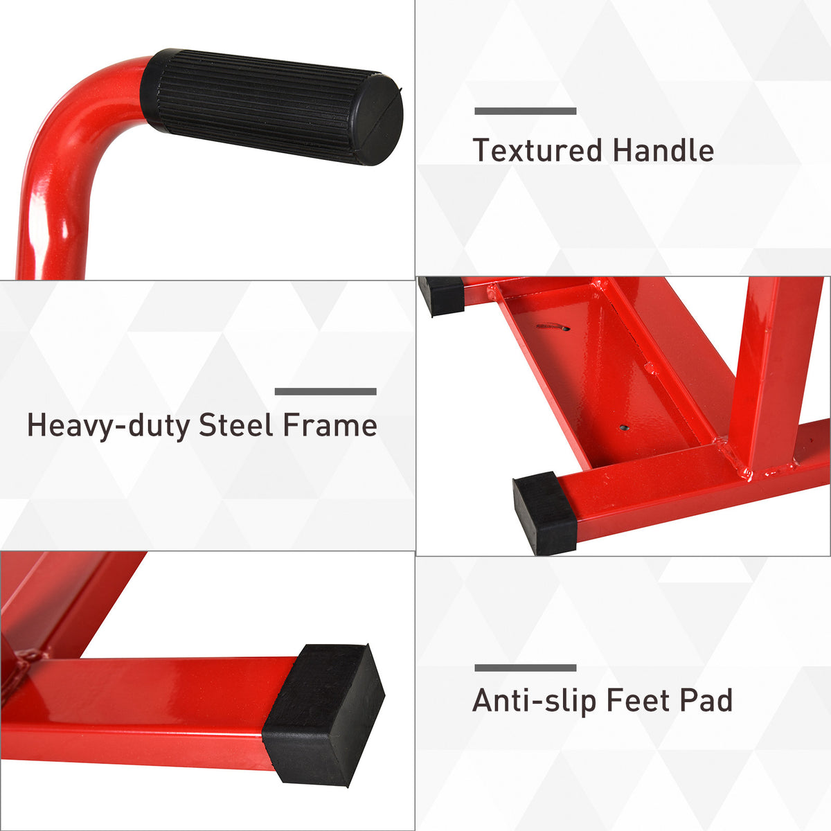DURHAND Steel Motorbike Jack Lift, 27.5 / 39.5 H cm - Red