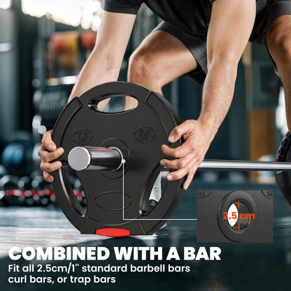 SPORTNOW Weight Plates Set, with Two 7.5kg and Two 5kg weights, Black