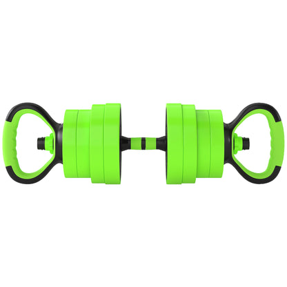 SPORTNOW 30kg 6-In-One Adjustable Weight Dumbbells Set, Barbell, Kettlebell, Push Up Stand - Green