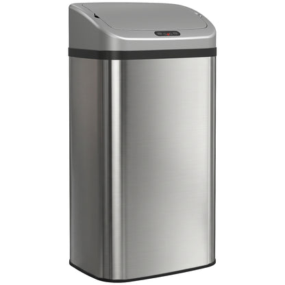 HOMCOM 48L Stainless Steel Sensor Bin - Silver-Tone