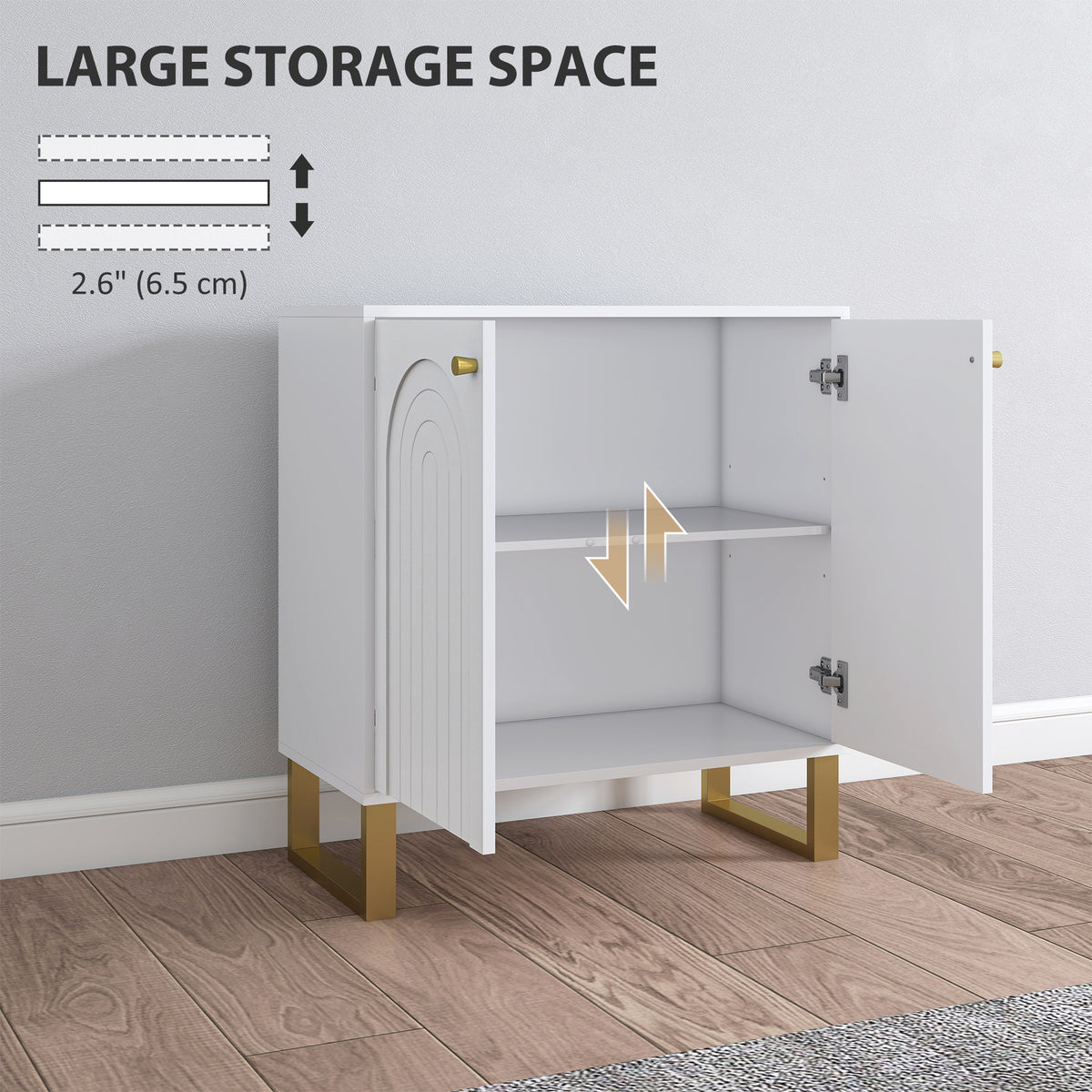 HOMCOM 2-Door Sideboard Storage Cabinet - White