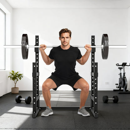 SPORTNOW Adjustable Squat Rack with Plate Holders, 300 kg Load