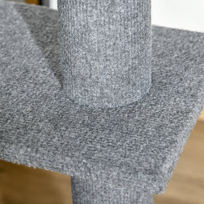 PawHut 260cm Floor To Ceiling Cat Tree for Indoor Cats w/ Three Platforms Activity Centre - Grey