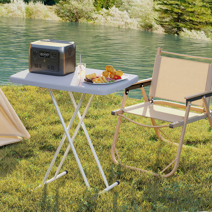 Outsunny Minimal Folding Outdoor Table - Grey/White