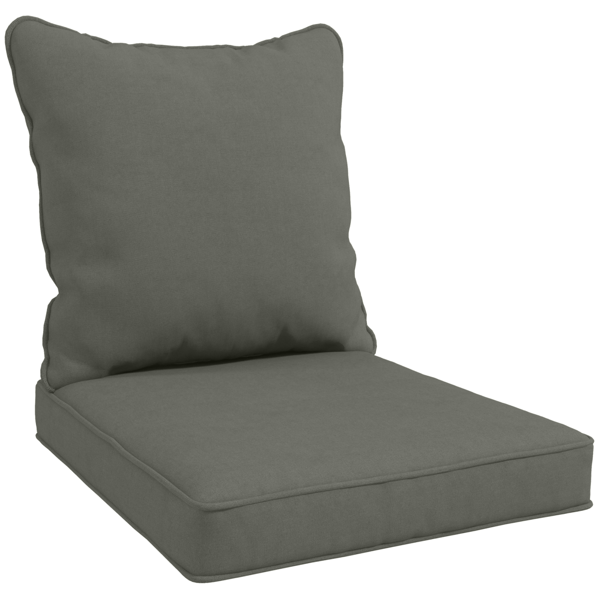 Outsunny One-piece Outdoor Back and Seat Cushion for Garden, Charcoal Grey