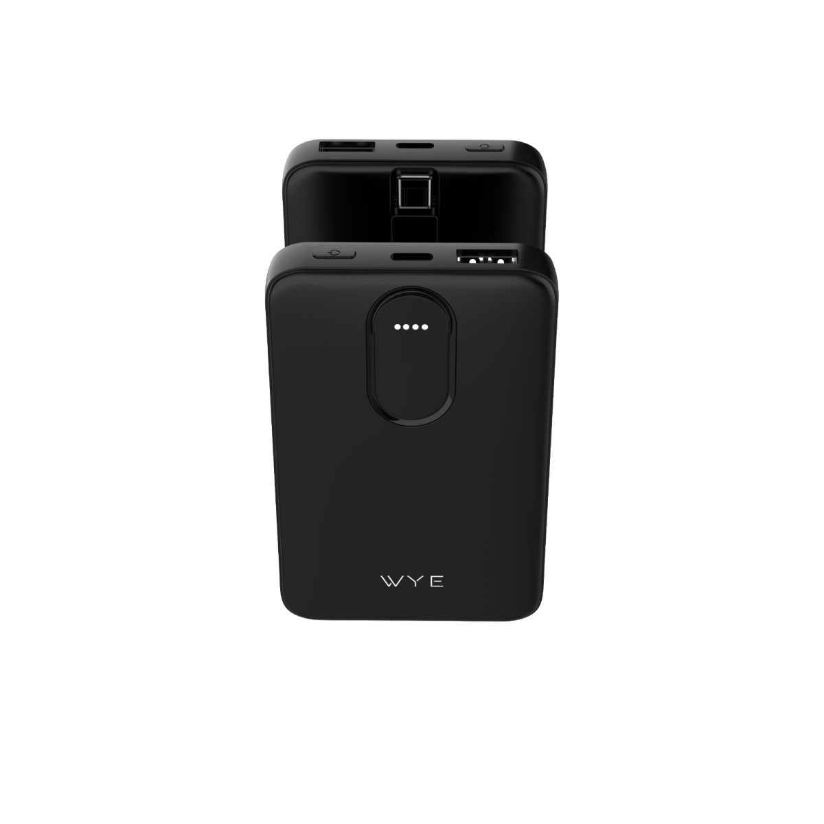 Wyeflux 5000mAh Portable Power Bank with USB-C Cable - Black