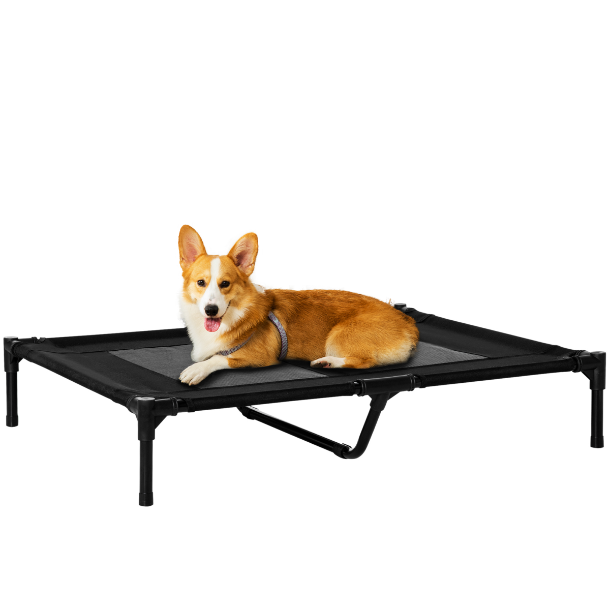 PawHut Large Pet Cot Portable Dog Cat Sleep Bed Elevated Camping Outdoor Black