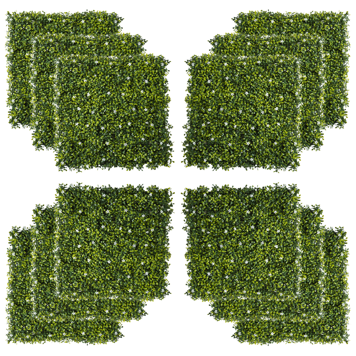 12PCS Artificial Boxwood Wall Panels 20" x 20" Grass Screen Milan Grass