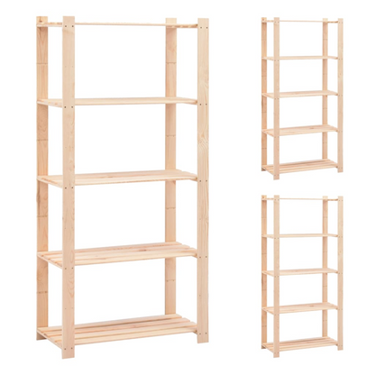 vidaXL 5-Tier Storage Racks 3 pcs 80x38x170 cm Solid Pinewood 250 kg