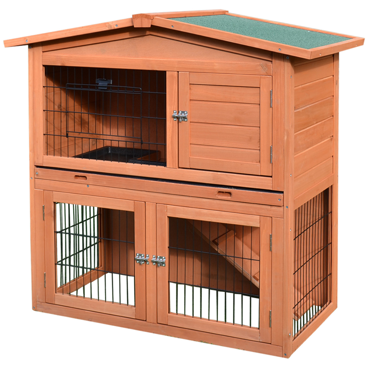 A-Frame Wood Wooden Rabbit Hutch Small Animal House Pet Cage Chicken Coop