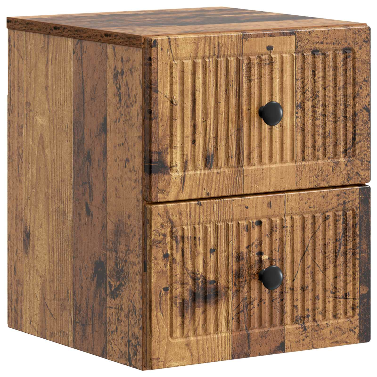 vidaXL Wall-Mounted Bedside Cabinet Old Wood 33 x 34.5 x 40 cm