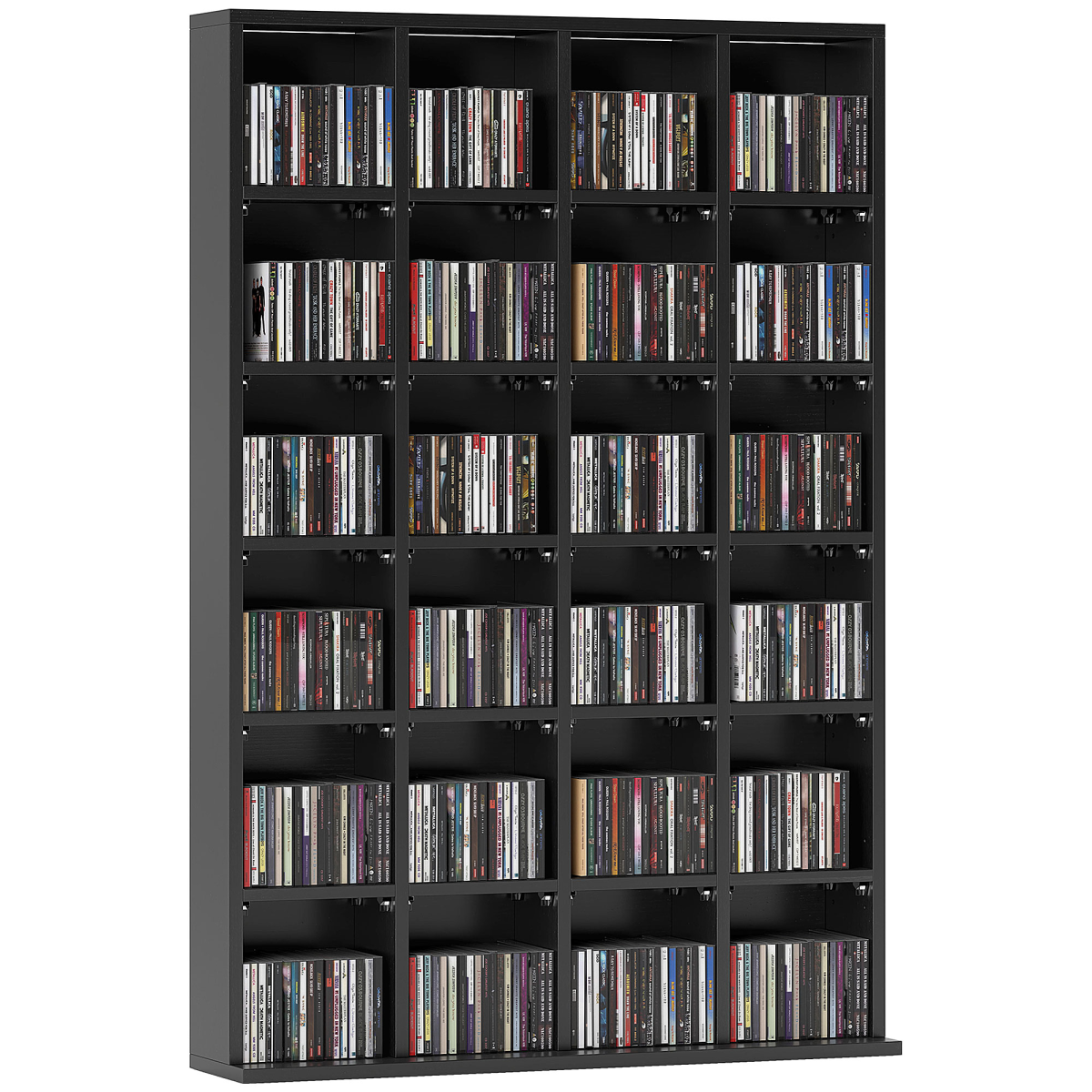 HOMCOM DVD CD Media Storage Rack, Video Display Unit, 89 x 130.5 cm, Black