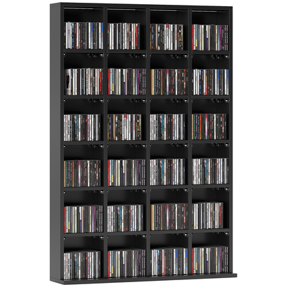 HOMCOM DVD CD Media Storage Rack, Video Display Unit, 89 x 130.5 cm, Black