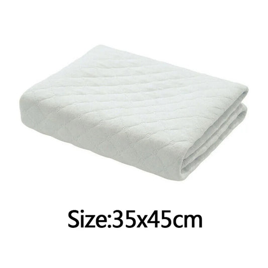 Washable Reusable Absorbent Incontinence Bed Pads Mats Sheet Mattress Protector-White-45*35cm