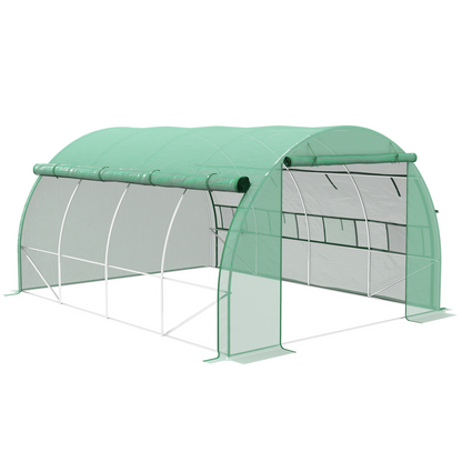 4 x 3 x 2 m Polytunnel Greenhouse Pollytunnel Tent w/ Steel Frame Green