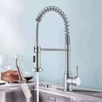 Modern Monobloc Pull Out Kitchen Mixer Tap Dual Spout Spray Single Lever 360°