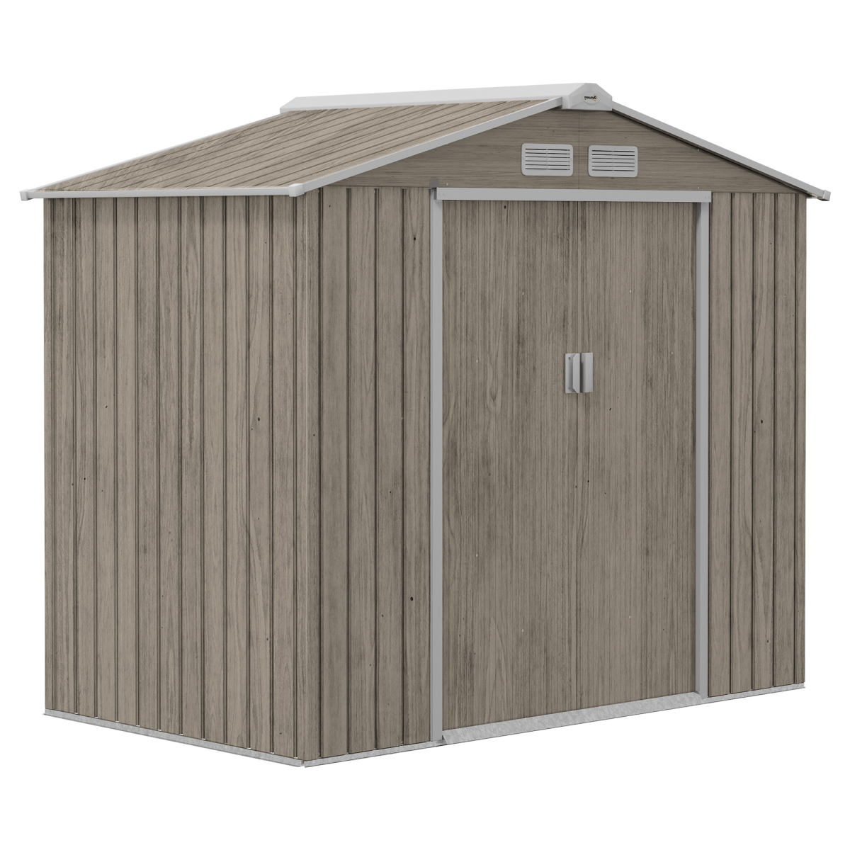 Outsunny Garden Shed Storage Unit with Locking Door Floor Foundation Vent Brown