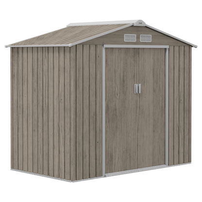 Outsunny Garden Shed Storage Unit with Locking Door Floor Foundation Vent Brown