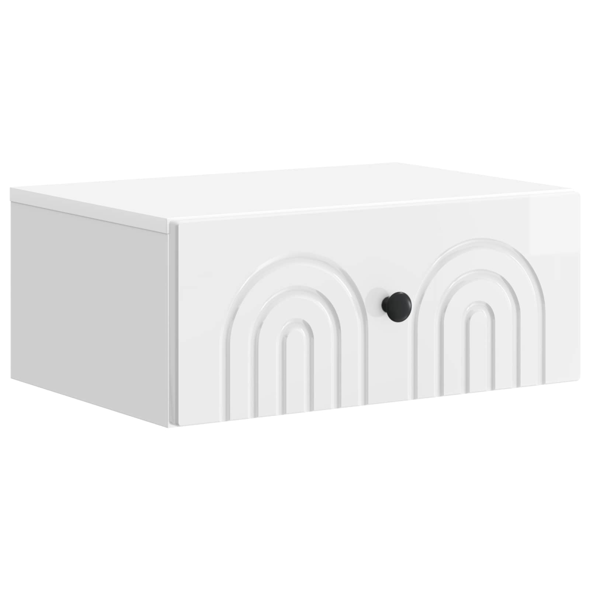 vidaXL Wall-Mounted Bedside Cabinet High Gloss White 49 x 34.5 x 20 cm