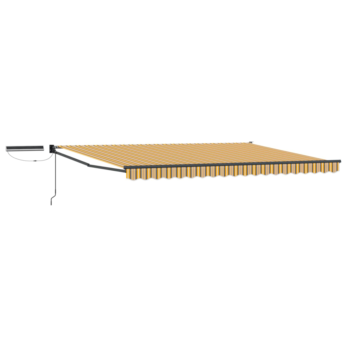 vidaXL Electric Retractable Awning Yellow, Grey and Anthracite 5 x 3 m