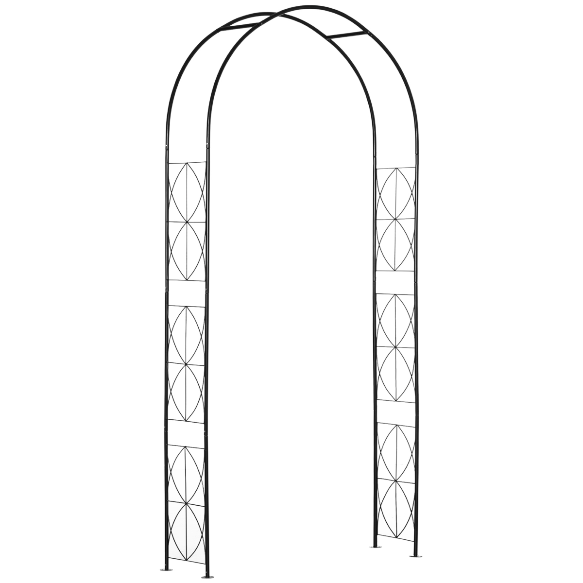 Metal Vintage Garden Arch Lawn Arbor Trellis Rose Plant Climbing Rack Outsunny